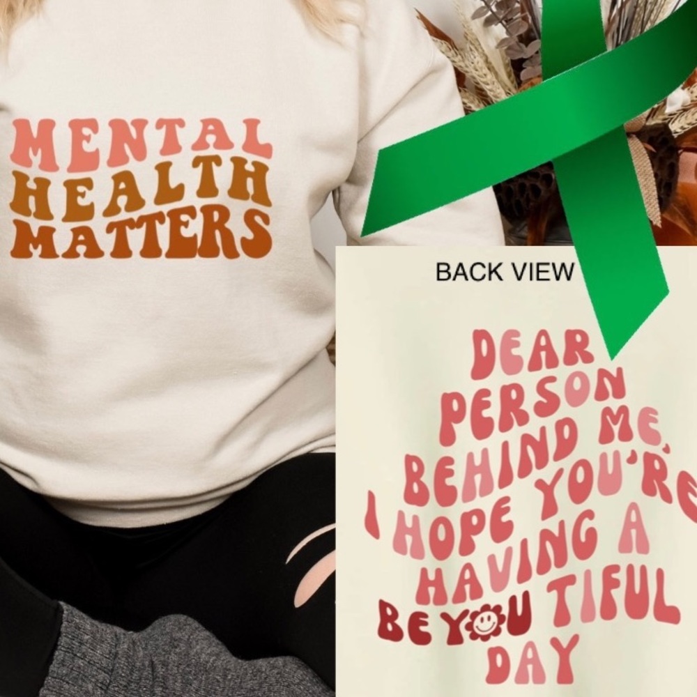 Mental Health Matters graphic pullover sweatshirt oversized XXL